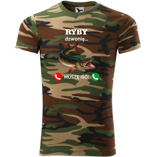 moro koszulka unisex - ryby dzwonią. muszę iść!
