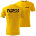 żółta męska koszulka - ochrona kawalera, na wieczór kawalerski dla całej ekipy. Dostępne wszystkie rozmiary S, M, L, XL, XXL, XXXL, XXXXL. Zapraszamy do zakupu.