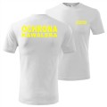 biała męska koszulka - ochrona kawalera, na wieczór kawalerski dla całej ekipy. Dostępne wszystkie rozmiary S, M, L, XL, XXL, XXXL, XXXXL. Zapraszamy do zakupu.