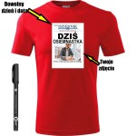 męska koszulka - dziś osiemnastka + dzień + data + twoje zdjęcie + miejsce na podpisy + pisak do ręcznego wypisania prezentu, pamiątka na urodziny