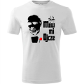 Biała męska koszulka - mów mi ojcze super t-shirt na dzień taty (ojca) na prezent, urodziny Ojciec Chrzestny.