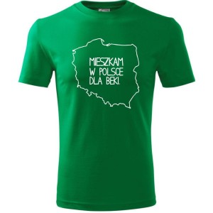 męska koszulka - mieszkam w polsce dla beki