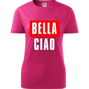 damska koszulka taliowana - bella ciao