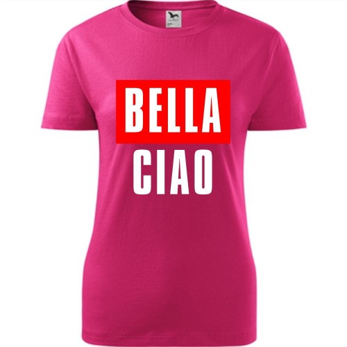 damska koszulka taliowana - bella ciao