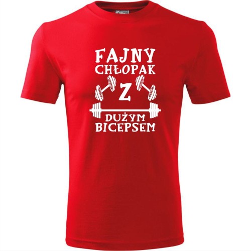 Męska koszulka - Fajny chłopak z dużym bicepsem