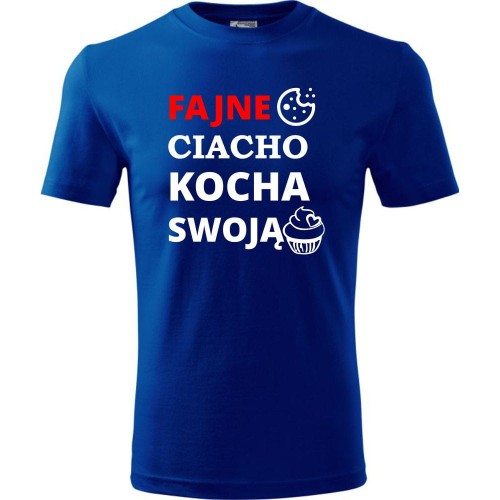 męska koszulka - fajne ciacho kocha swoją babeczkę