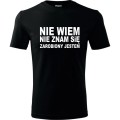 Czarna Męska koszulka - Nie wiem, nie znam się, zarobiony jestem