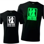 męska koszulka z nadrukiem świecącym w ciemności - game over 03 + dowolna data wieczór kawalerski prezent dla kawalera