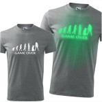 męska koszulka z nadrukiem świecącym w ciemności - game over 08