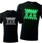 męska koszulka z nadrukiem świecącym w ciemności - uwaga 01 + dowolne imię + się żeni + 3 daty, wieczór kawalwerski prezent