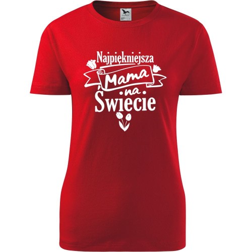 Damska koszulka taliowana -  najpiękniejsza mama na świecie