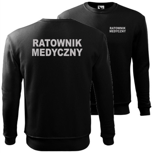 męska bluza klasyczna z odblaskowym nadrukiem - ratownik medyczny
