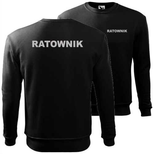 męska bluza klasyczna z odblaskowym nadrukiem - ratownik