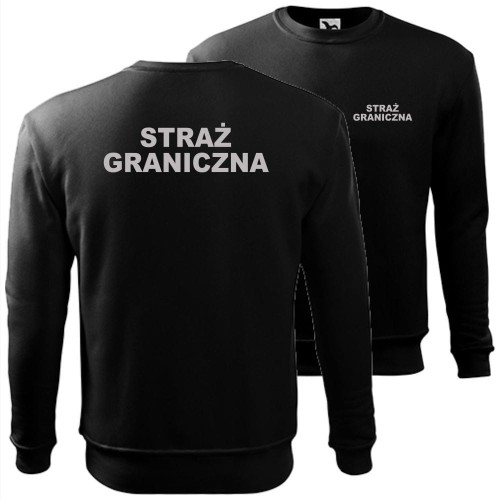 męska bluza klasyczna z odblaskowym nadrukiem - straż graniczna 01