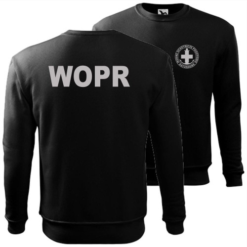 męska bluza klasyczna z odblaskowym nadrukiem - wopr wodne ochotnicze pogotowie ratunkowe