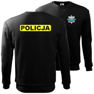 męska bluza klasyczna - logo policja 02 yel