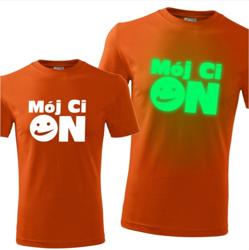 męska koszulka z nadrukiem świecącym w ciemności - mój ci on