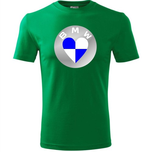 męska koszulka - bmw love serce t-shirt motoryzacyjny dla fana samochodów