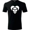 Czarna męska koszulka - mazda love serce t-shirt motoryzacyjny dla fana samochodów.