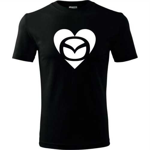 męska koszulka - mazda love serce t-shirt motoryzacyjny dla fana samochodów
