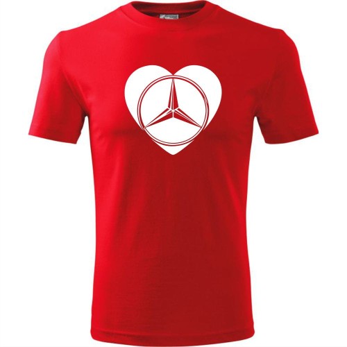 męska koszulka - mercedes love serce t-shirt motoryzacyjny dla fana samochodów