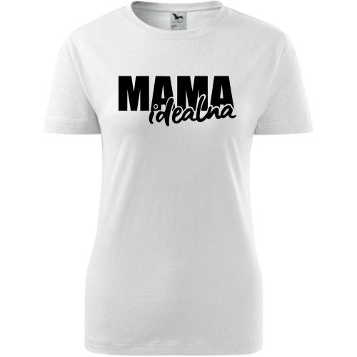 Damska koszulka taliowana - mama idealna na prezent