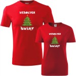 zestaw koszulek damska i męska - choinka - wesołych świąt cudowny zestaw dla par na święta bożego narodzenia  od xs-4xl czerwony, czarny, grantowy, biały
