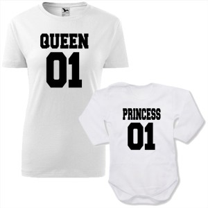 zestaw body niemowlęce + damska koszulka taliowana - queen 01 i princess 01