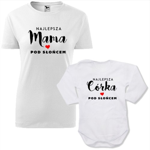 zestaw body niemowlęce + damska koszulka taliowana - najlepsza mama i córka pod słońcem