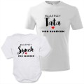 biały zestaw body niemowlęce + męska koszulka - najlepszy tata i synek pod słońcem.