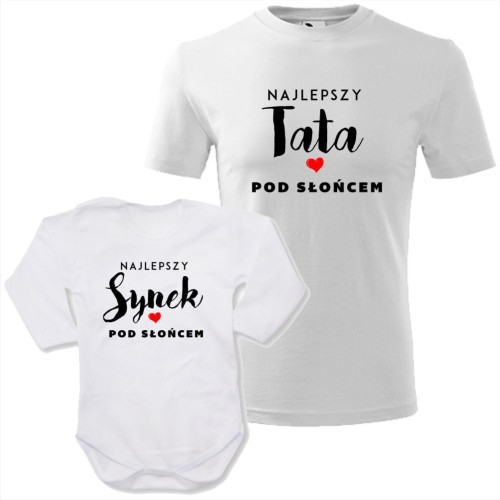 zestaw body niemowlęce + męska koszulka - najlepszy tata i synek pod słońcem