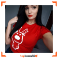 Damska koszulka taliowana - Renifer t-shirt na prezent na święta dla niej - Boże Narodzenie