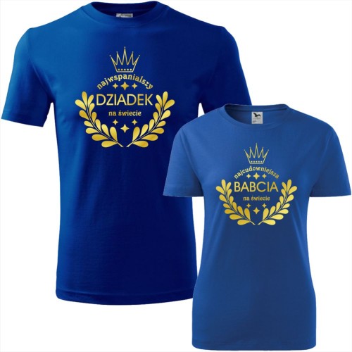 zestaw koszulek damska i męska - najwsapnialszy dziadek i najcudowniejsza babcia na świecie prezent na dzień babci i dziadka