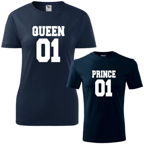 zestaw koszulek damska i dziecięca - queen 01 i prince 01