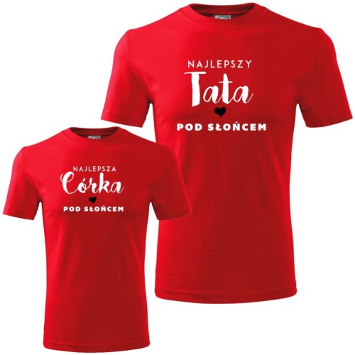 zestaw koszulek męska i dziecięca - najlepszy tata i córka pod słońcem