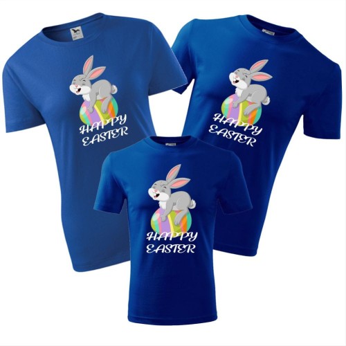 zestaw koszulek dziecięca, damska i męska - happy easter 02, prezent, Wielkanoc, zajączek