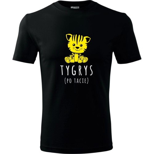 dziecięca koszulka - tygrys po tacie, wyjątkowy prezent dla dziecka na święta, urodziny
