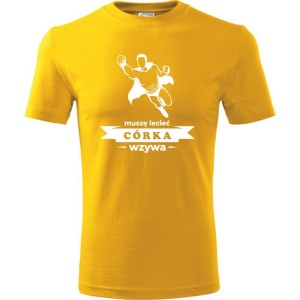męska koszulka - muszę lecieć córka wzywa t-shirt na dzień taty ojca prezent 