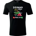 Czarna męska koszulka - działka wzywa, muszę iść! t-shirt dla działkowca na prezent