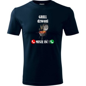 męska koszulka - grill dzwoni, muszę iść! t-shirt na prezent 