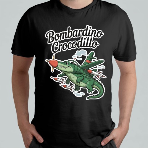 dziecięca koszulka - Bombardino croccodrillo, popularny Bombardino krokodyl coccodrillo Italian Brainrot memy TIK TOK
