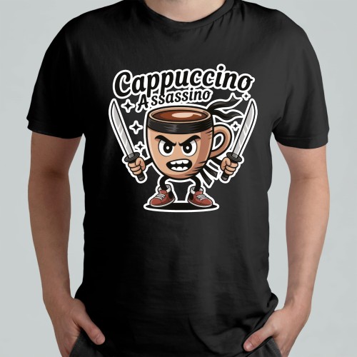 dziecięca koszulka - Cappuccino Assassino Brainort Tik Tok Memy kawa