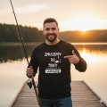 Męska bluza dla Wędkarza - Zmuszony do pracy, stworzony do wędkowania na ryby.