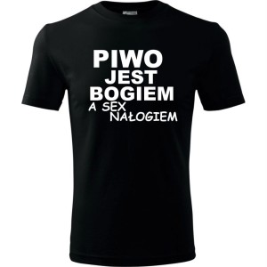 Męska koszulka - Piwo jest bogiem