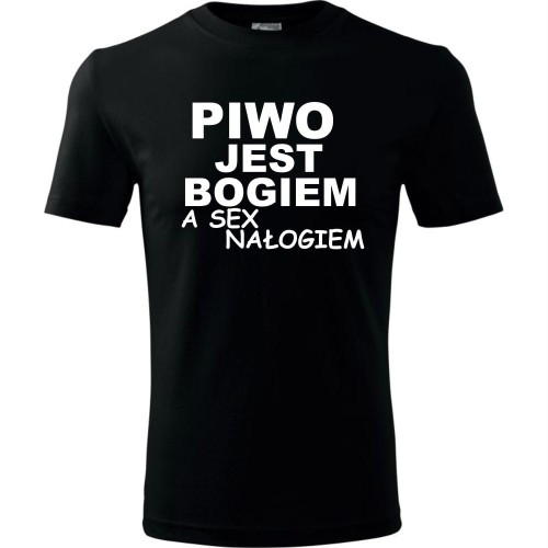 Męska koszulka - Piwo jest bogiem