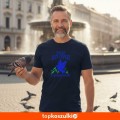 męska koszulka - życie jest lepsze z gołębiami.
