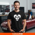męska koszulka - mazda love serce t-shirt motoryzacyjny dla fana samochodów.