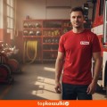 męska koszulka - napis straż na piersi i z tyłu.