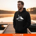 męska bluza z kapturem dla wędkarza - król wędkarzy, ocieplana na ryby i prezent.