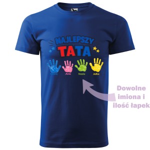 męska koszulka - najlepszy tata i rączki dzieci + dowolne imiona 